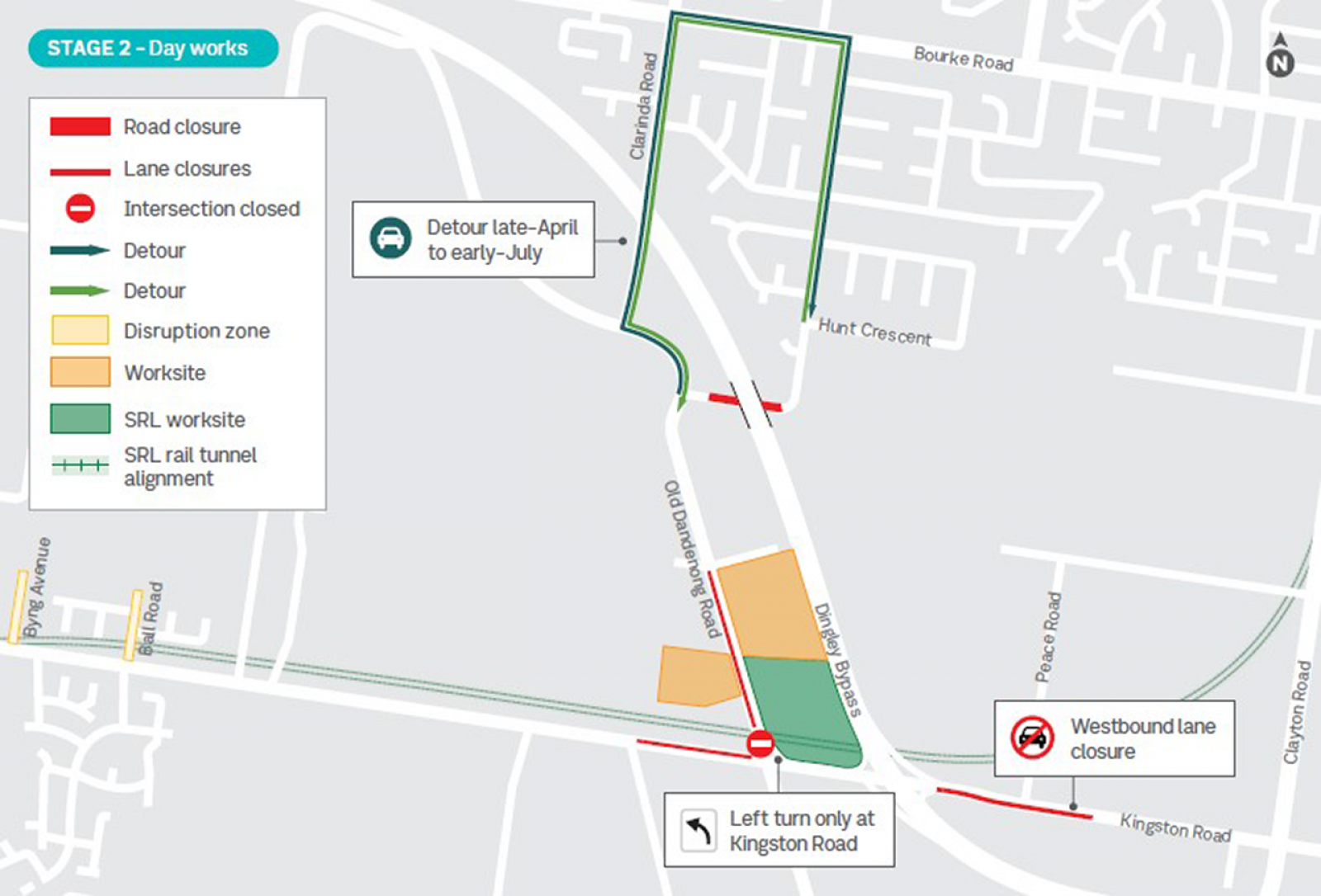 Heatherton day time disruption map. See below for more details. 