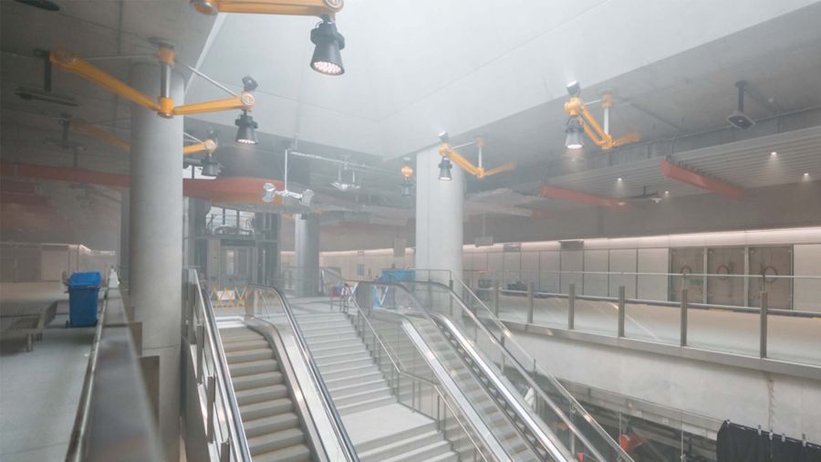 Smoke building inside Arden Station