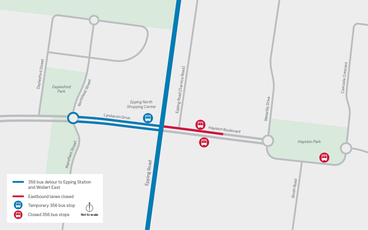 ERU Hayston Blvd 356 Bus Closure Detour Map