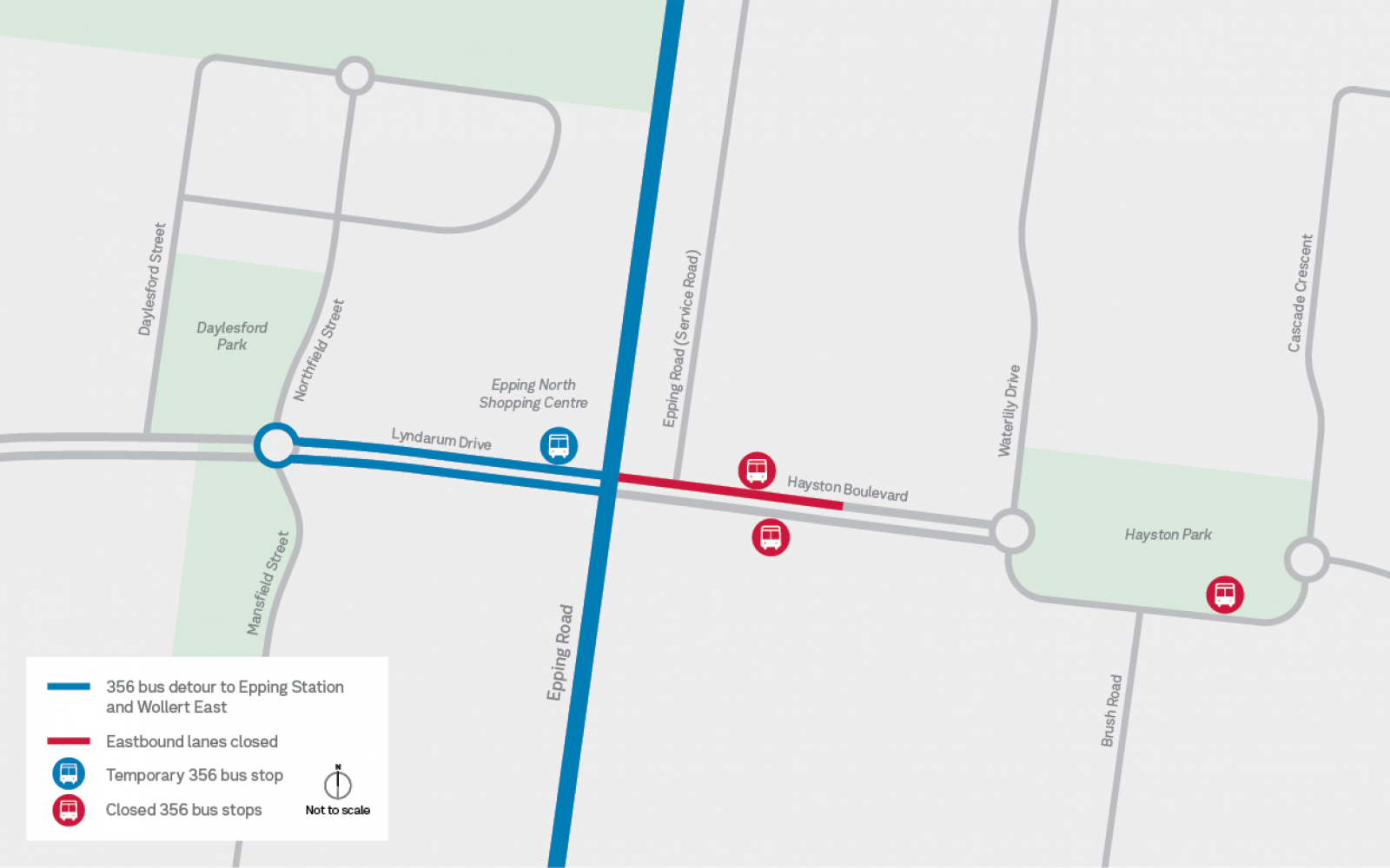 ERU Hayston Blvd 356 Bus Closure Detour Map