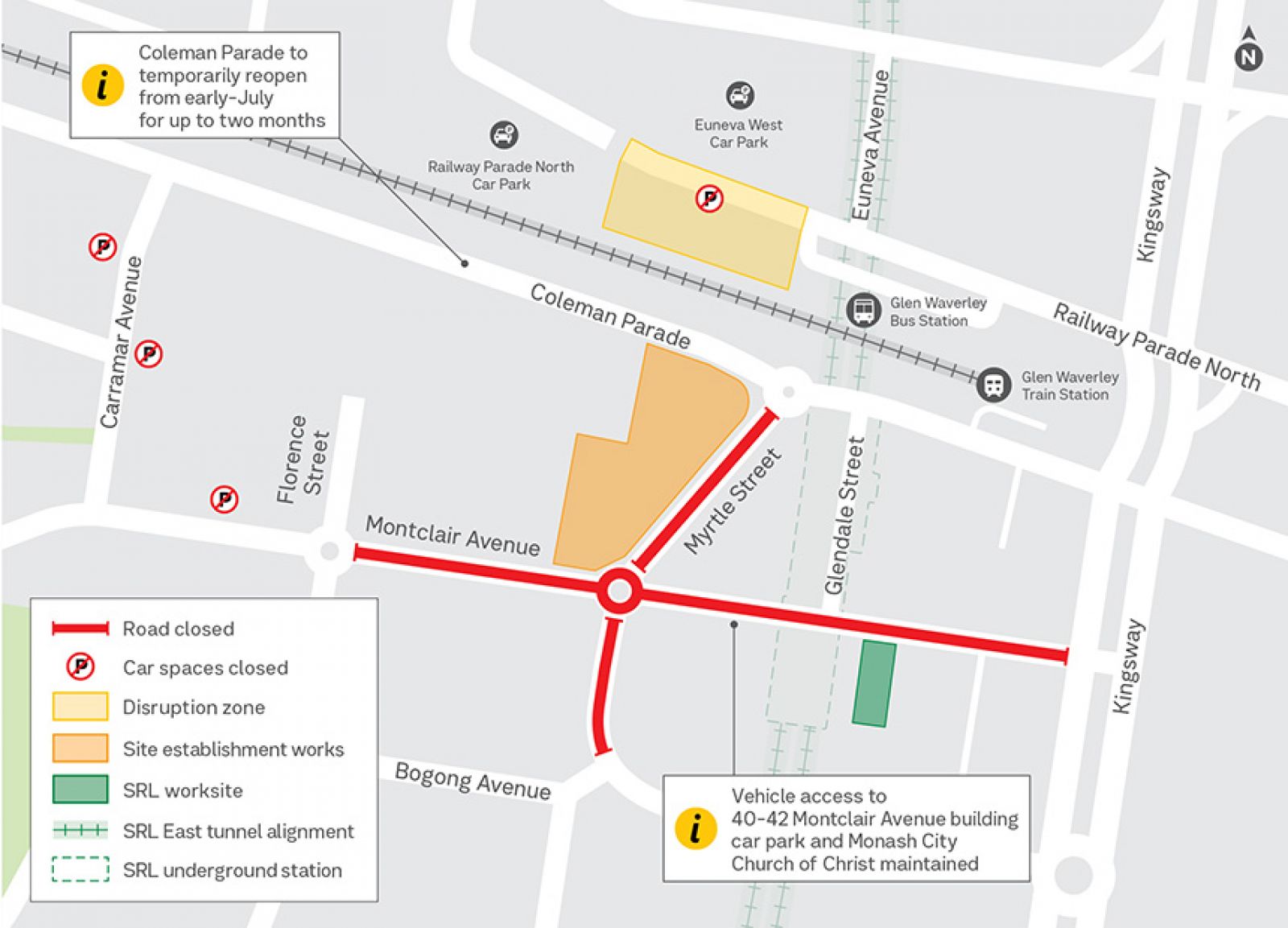 Road closed on Myrtle Street and Montclair Avenue