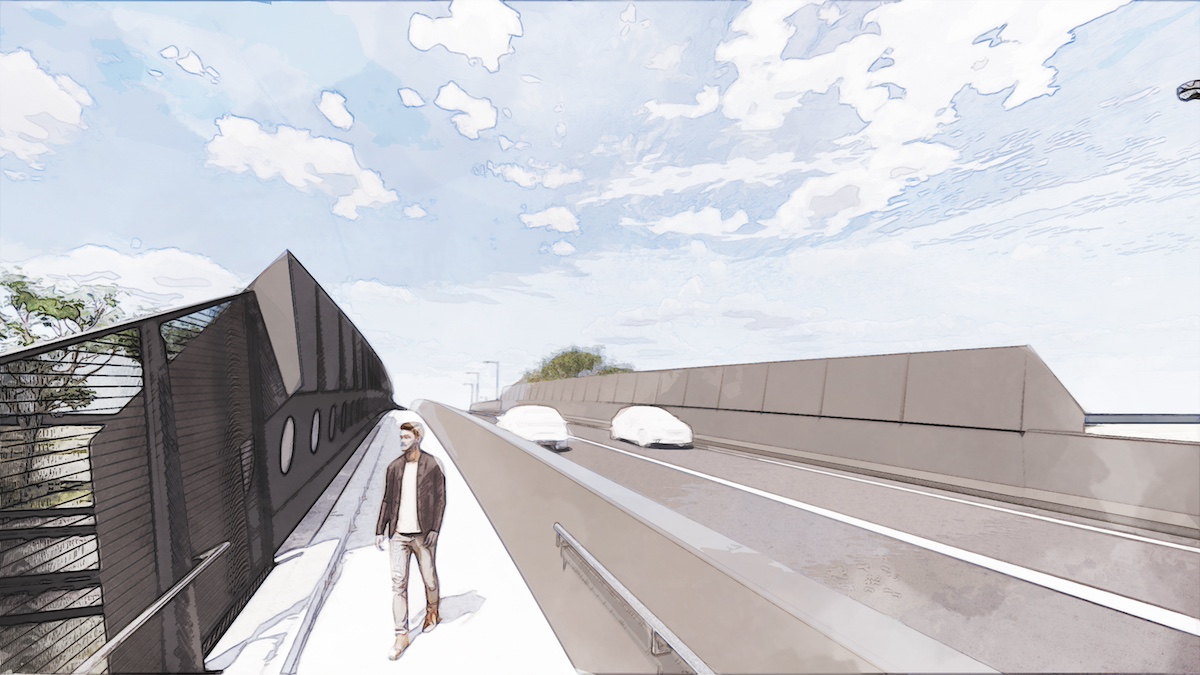 Looking over the new Maidstone Street road bridge, towards Kororoit Creek Road. Artist impression only, subject to change