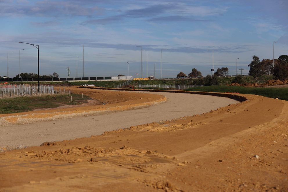 June 2023- The new inbound exit ramp from the Princes Freeway to McGregor Road taking shape