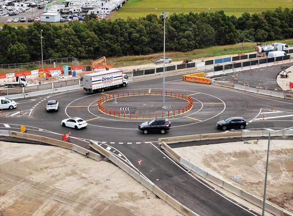  January 2024- The temporary roundabout on the southern Healesville-Koo Wee Rup freeway intersection