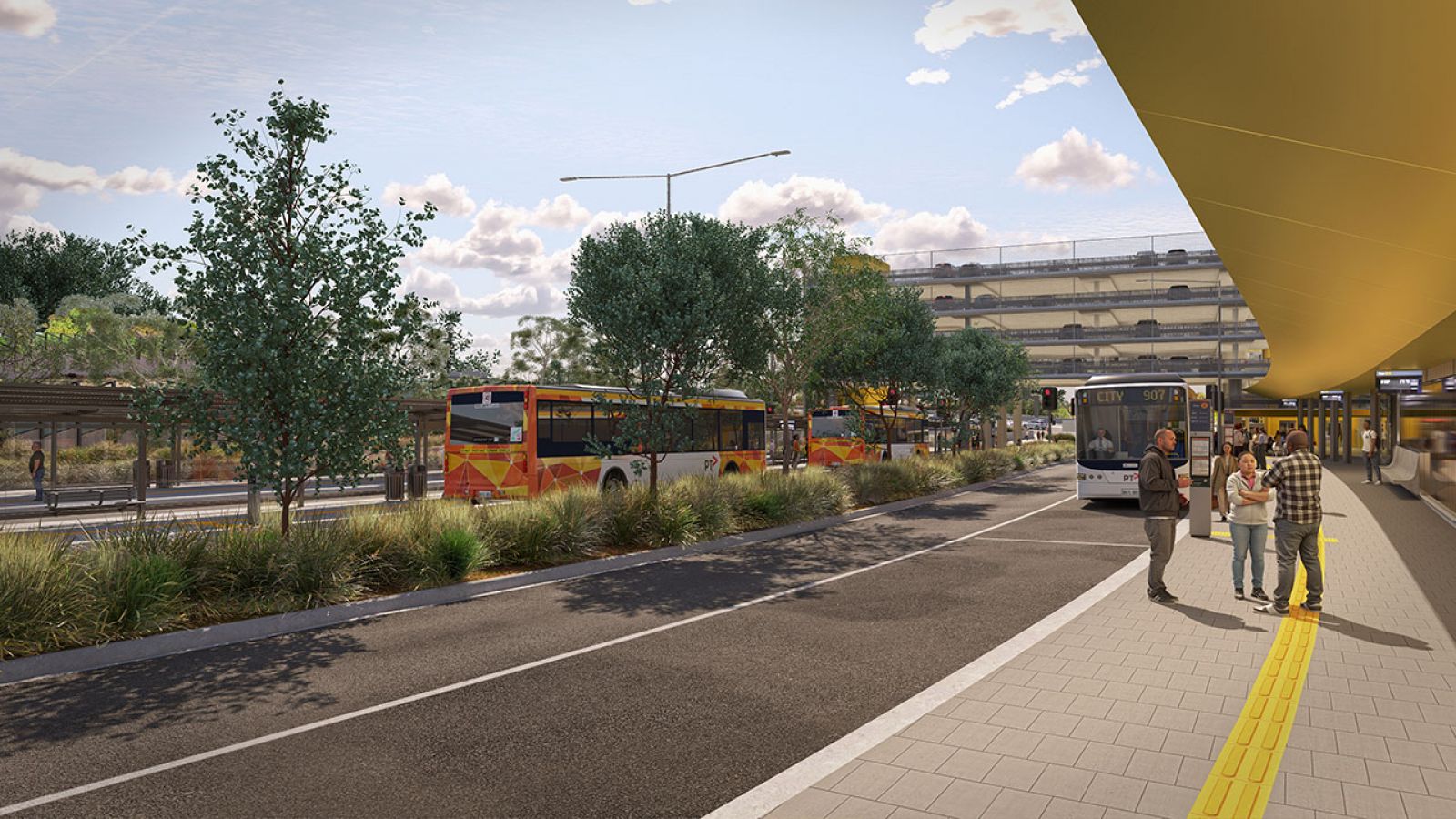 Artist’s impression of new bus platforms and car park