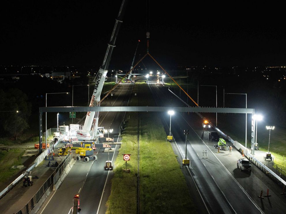 October 2024- We installed new gantries over the Princes Freeway overnight