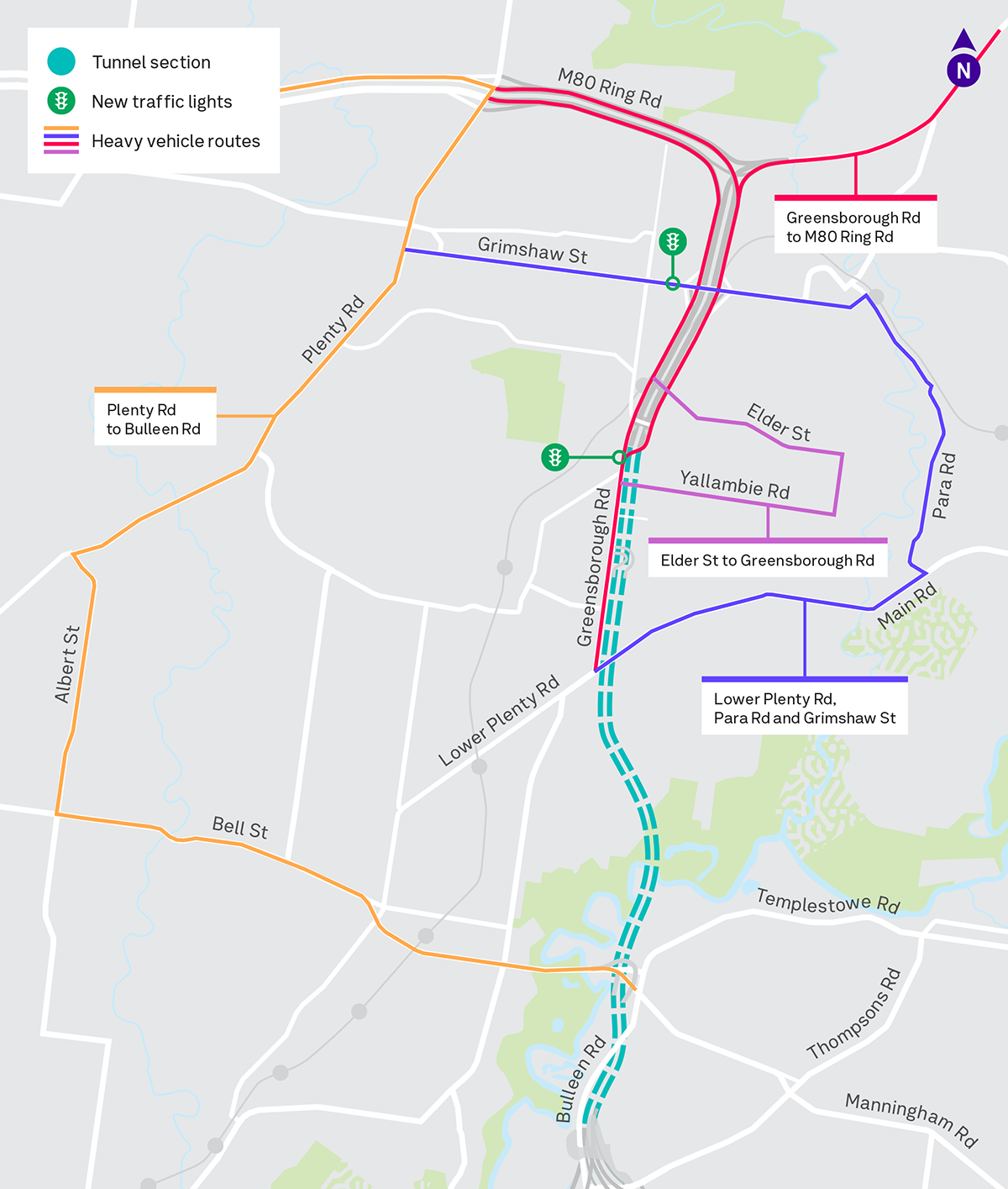 Map showing dedicated truck routes