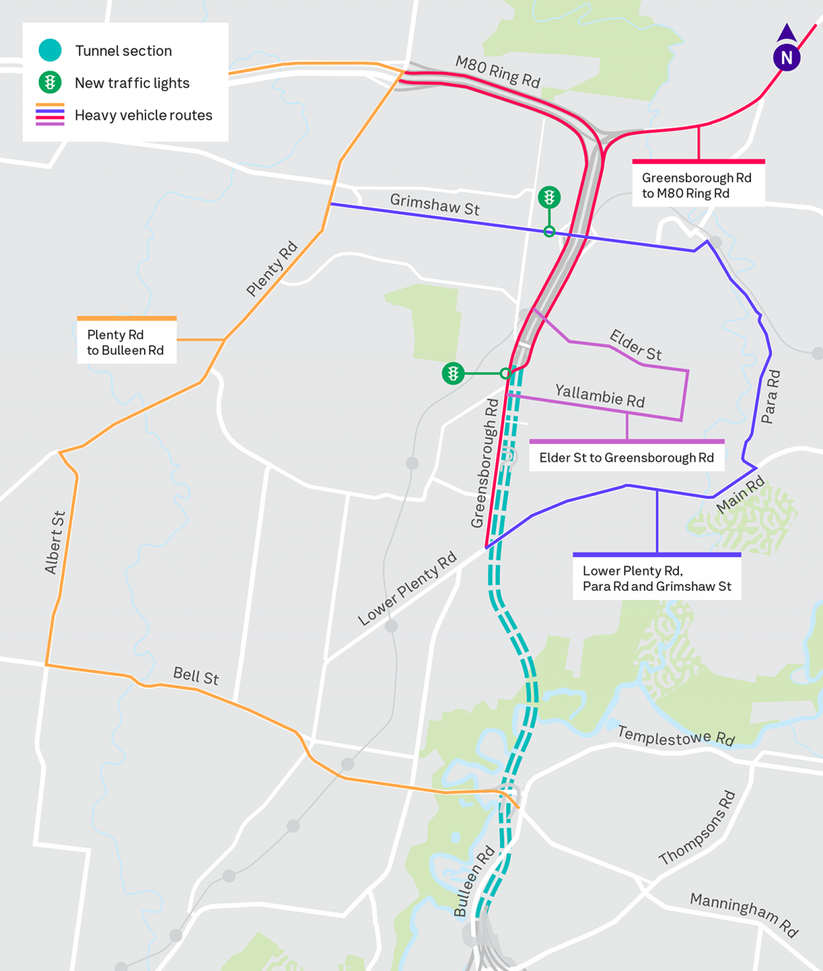 Map showing dedicated truck routes