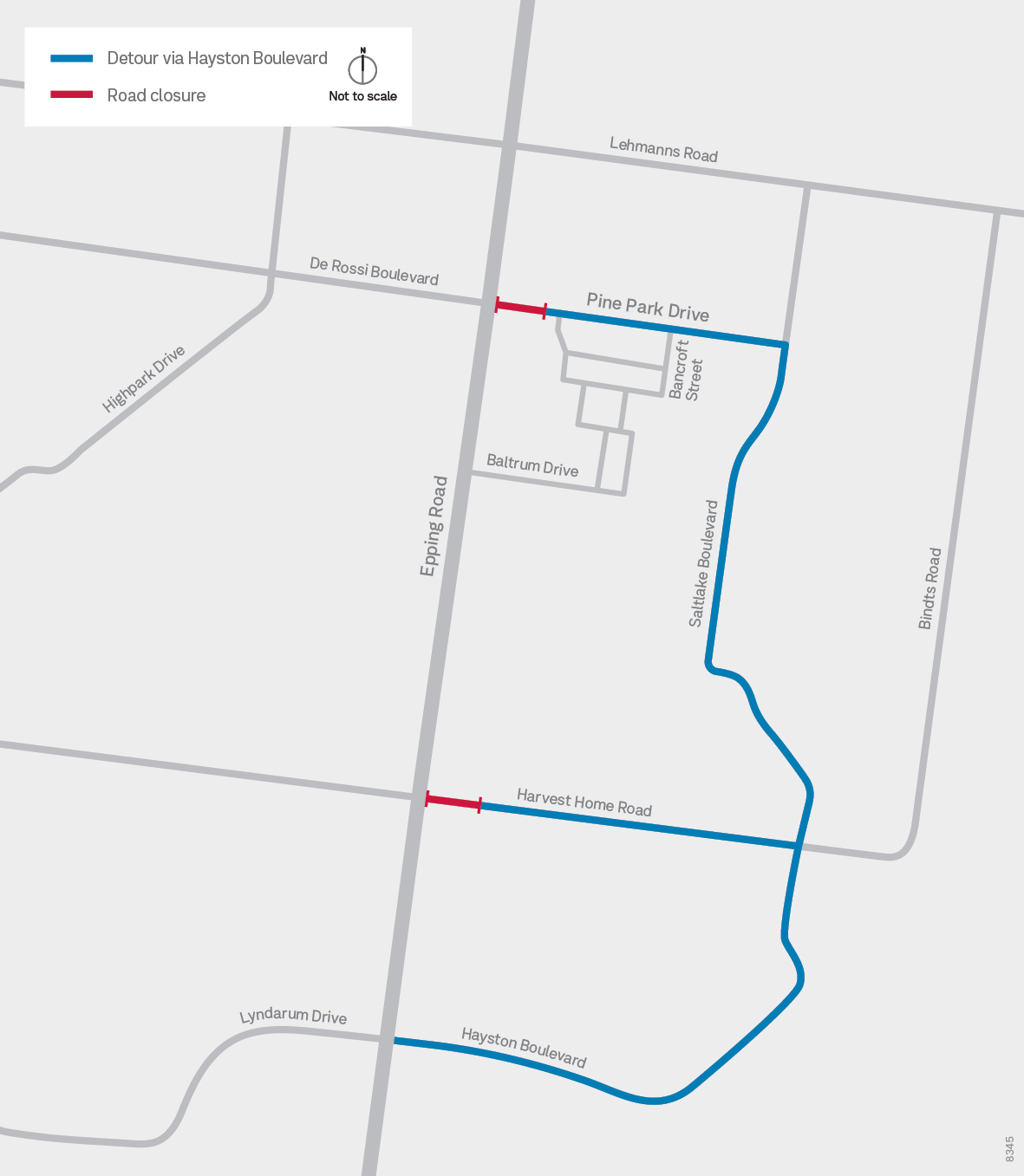 Harvest Home Rd Closure Detour Map