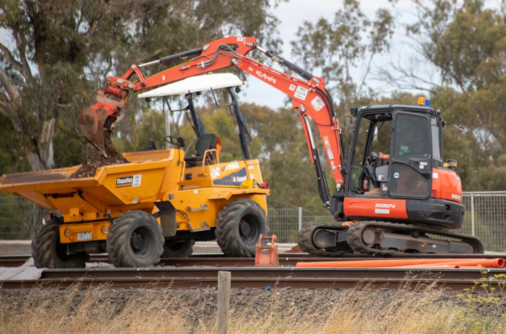 Installing underground services at Coburns Road