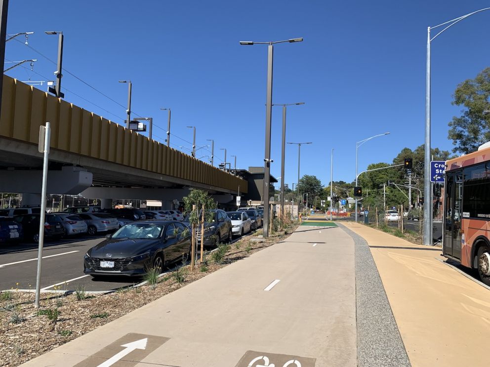 A path between the station, car park and bus interchange.