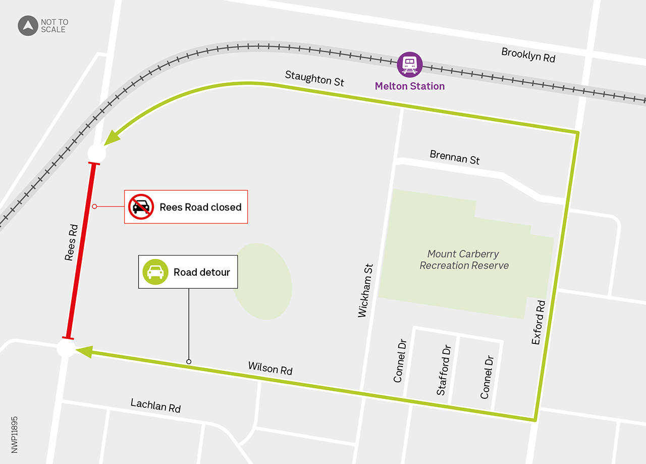 Rees Road Closure Detour Map June