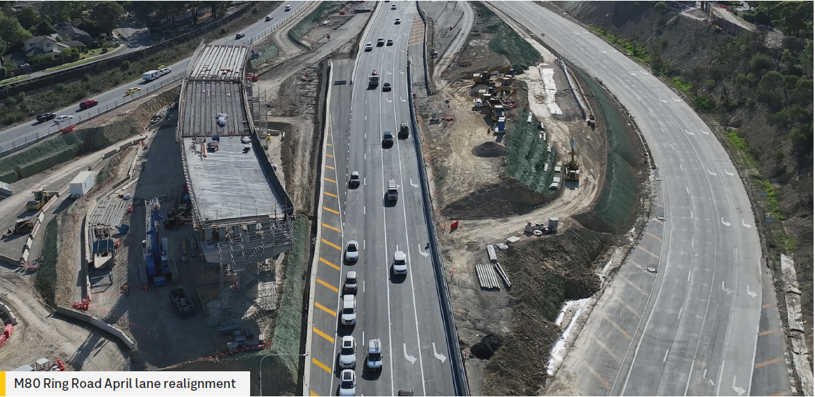 M80 Ring Road April lane realignment