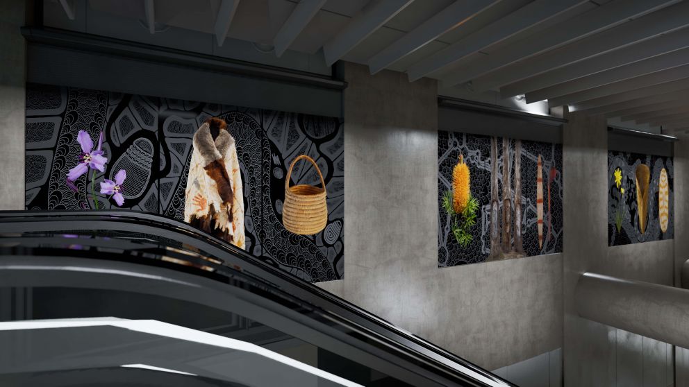 Concept image of the artwork at Town Hall Station