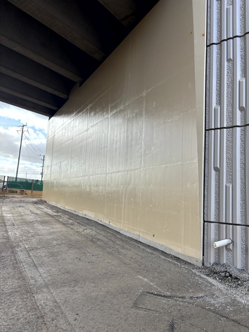 New paint job for an abutement wall at Calder Park Drive