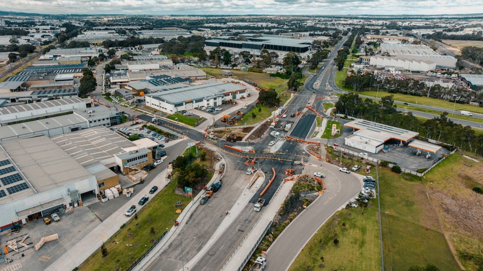 The new signalised intersection connecting Fowler Road and South Gippsland Highway under construction