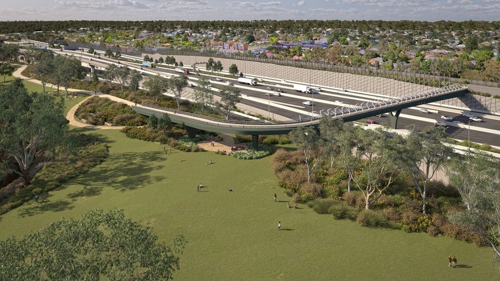 Artist’s impression of Eram Park and bridge, Box Hill North