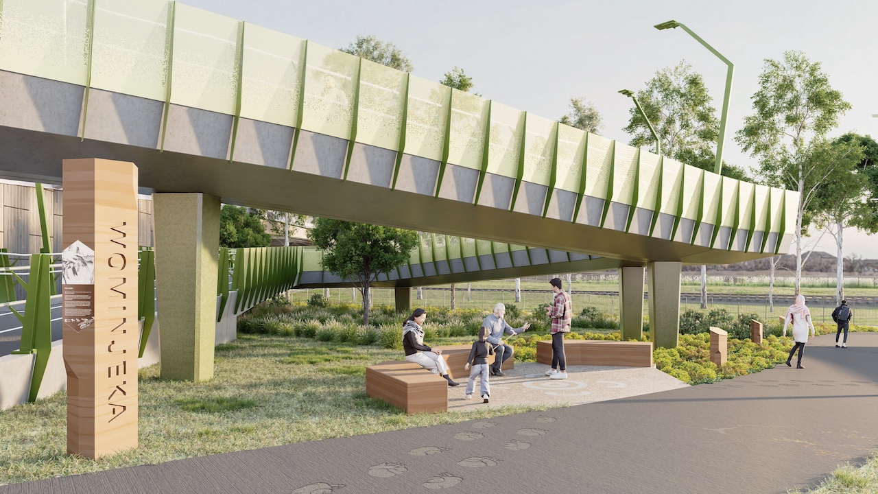 A new indigenous co-designed seating area is coming to Calder Park. Artist Impression, subject to change.