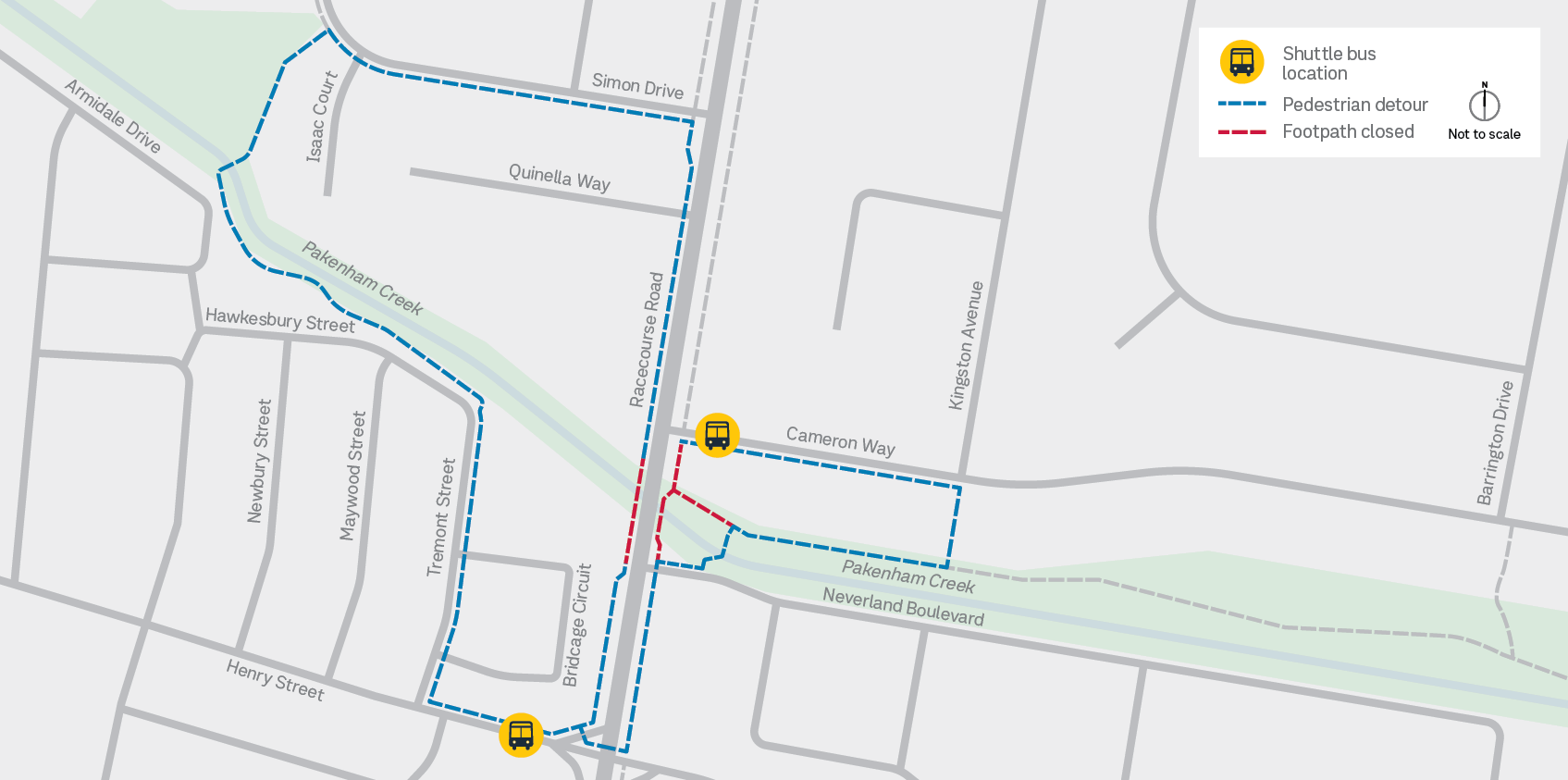 PKRU_Pakenham_Creek__Racecourse_Rd_Pedestrian_Detour_Map
