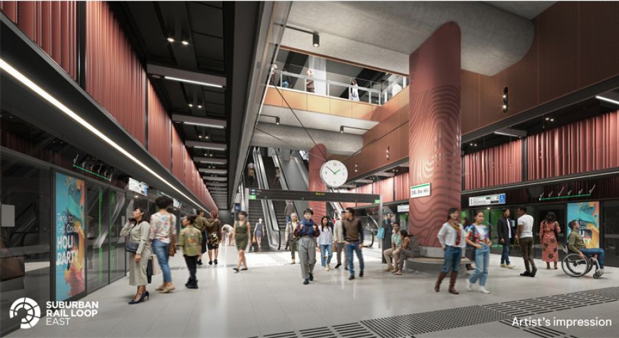 Image shows artist impression of SRL Burwood station.