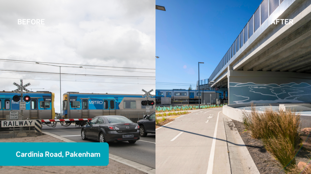 Cardinia Road, Pakenham before and after