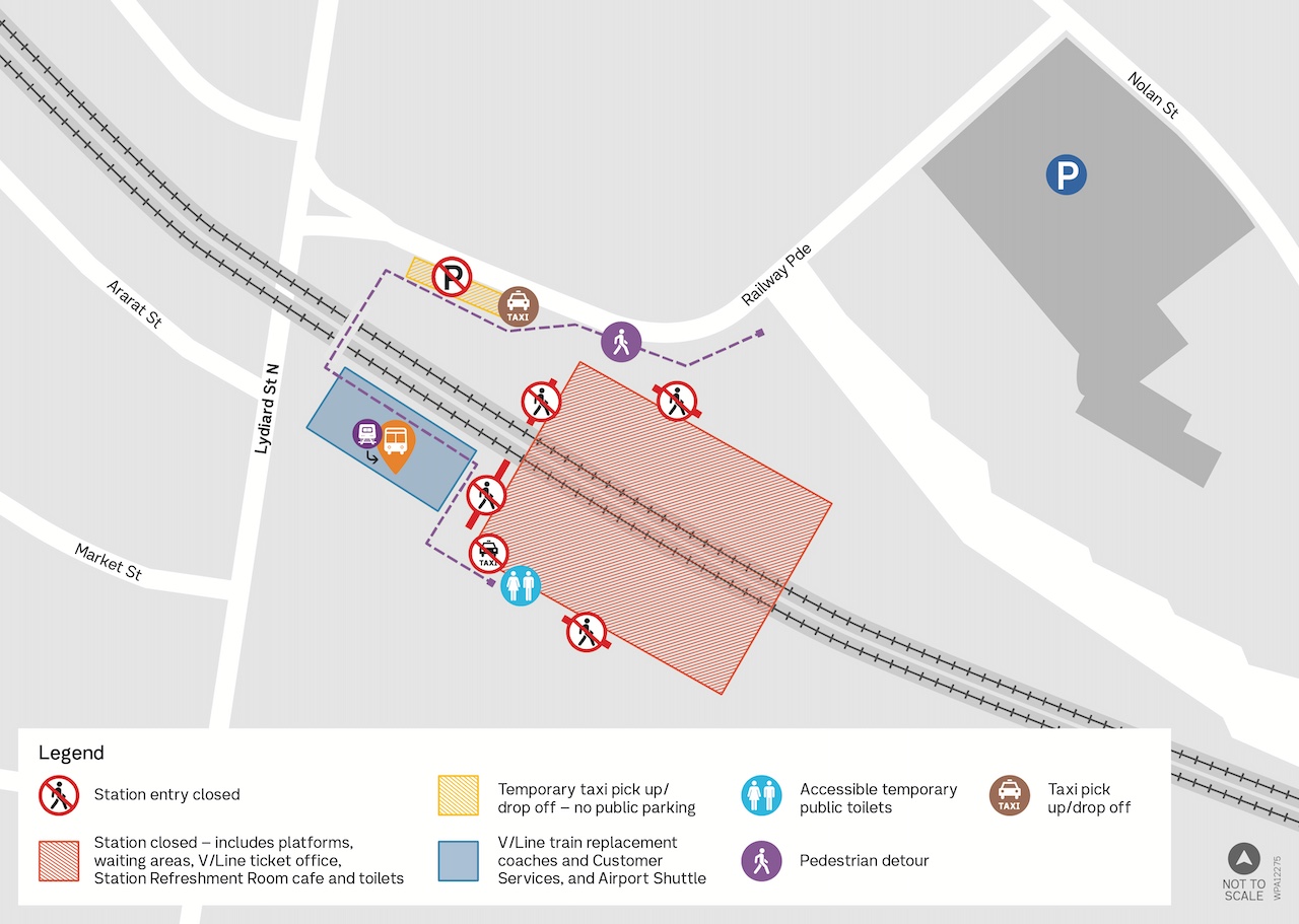 Pedestrian detour map – November 2025