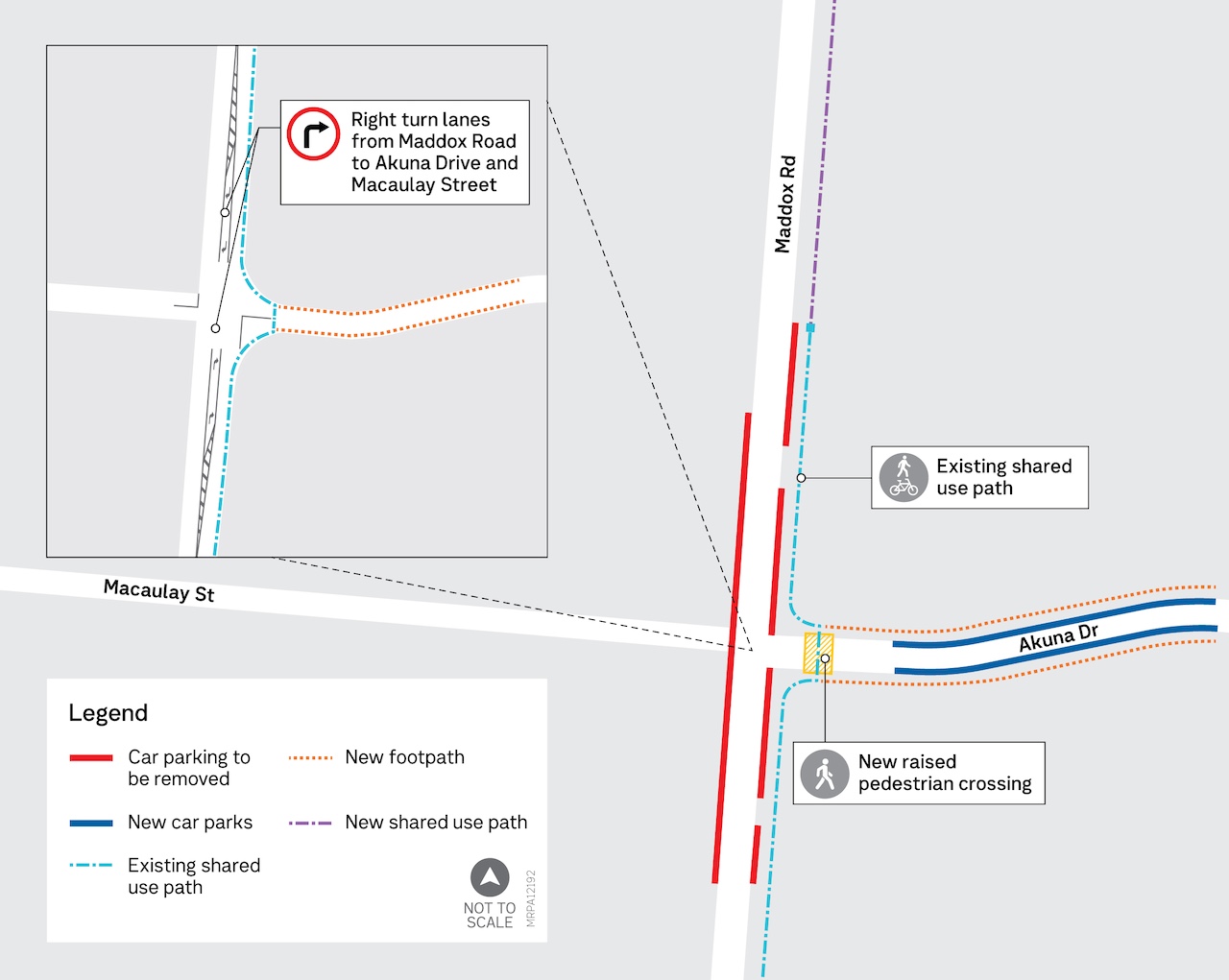 Akuna Drive and Maddox Road intersection map