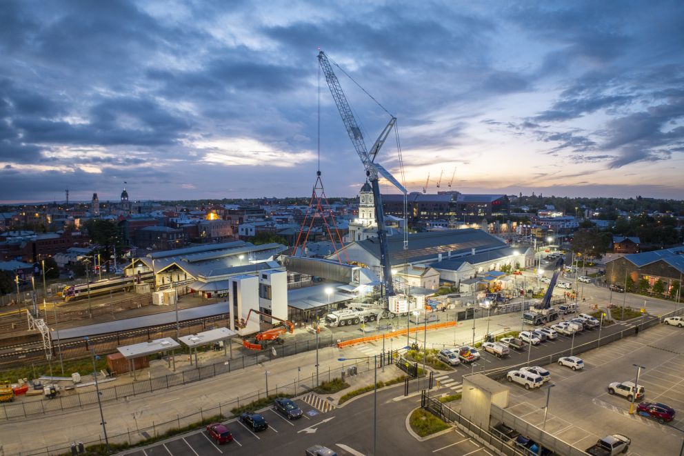 Ballarat Station overpass lift aerial