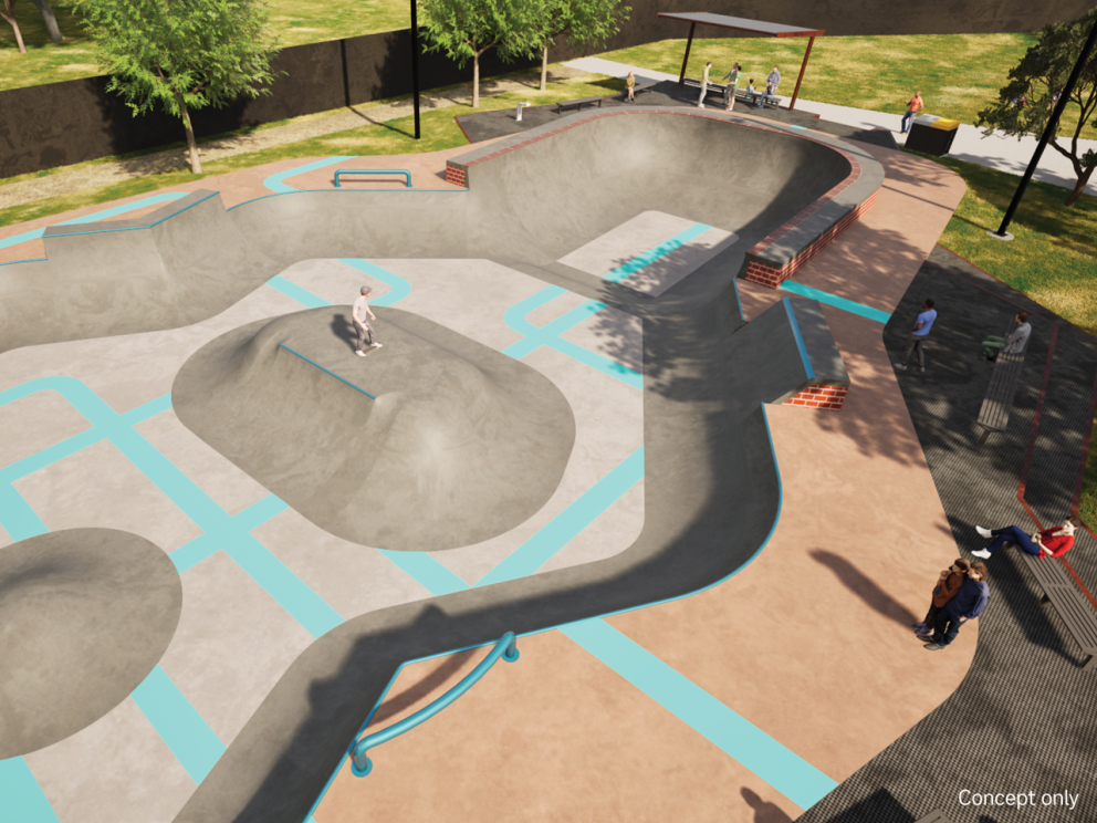 The proposed new skate park.