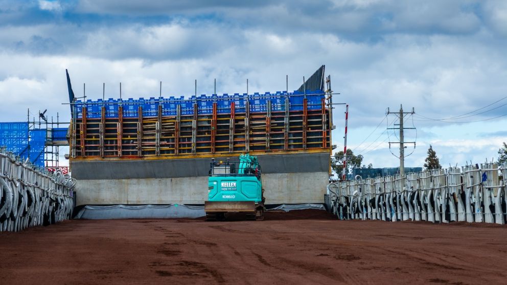 More than 11,500 tonnes of earth and rock have been moved to form the retaining walls