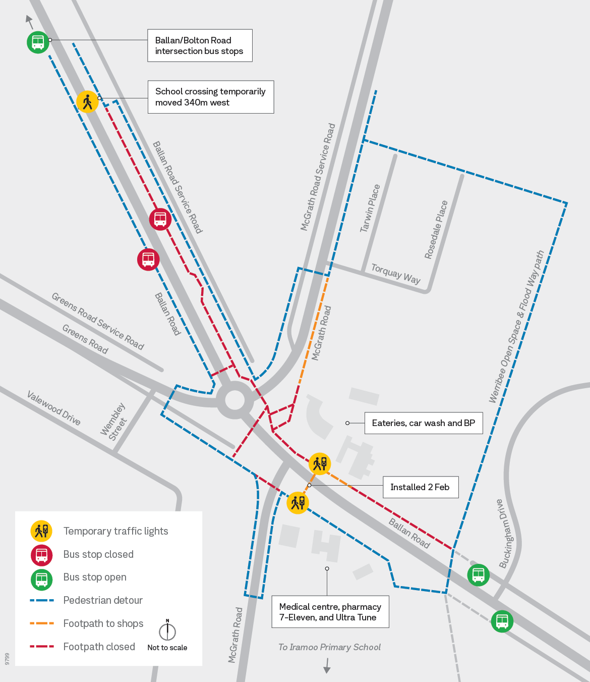 Pedestrians &ndash; Detours from mid-January to late 2026