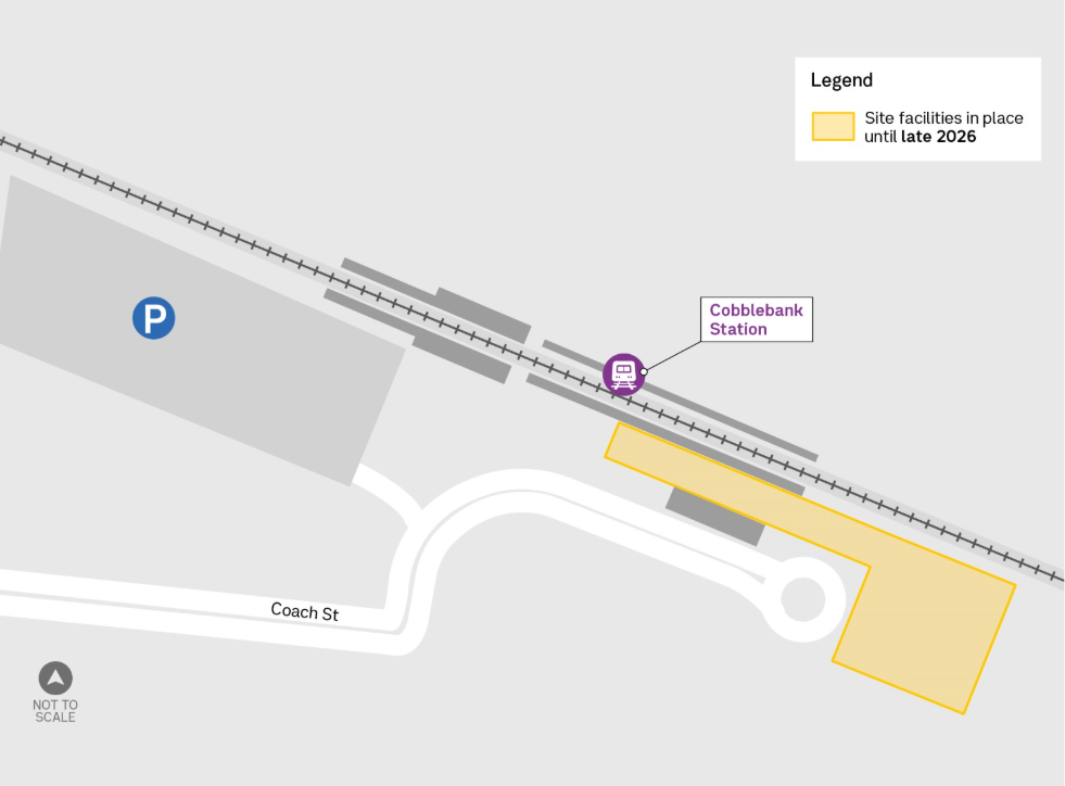 Map showing location of construction site