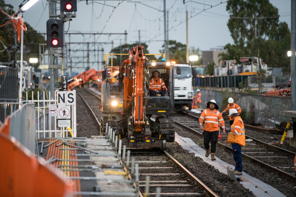 Track work during the recent occupation