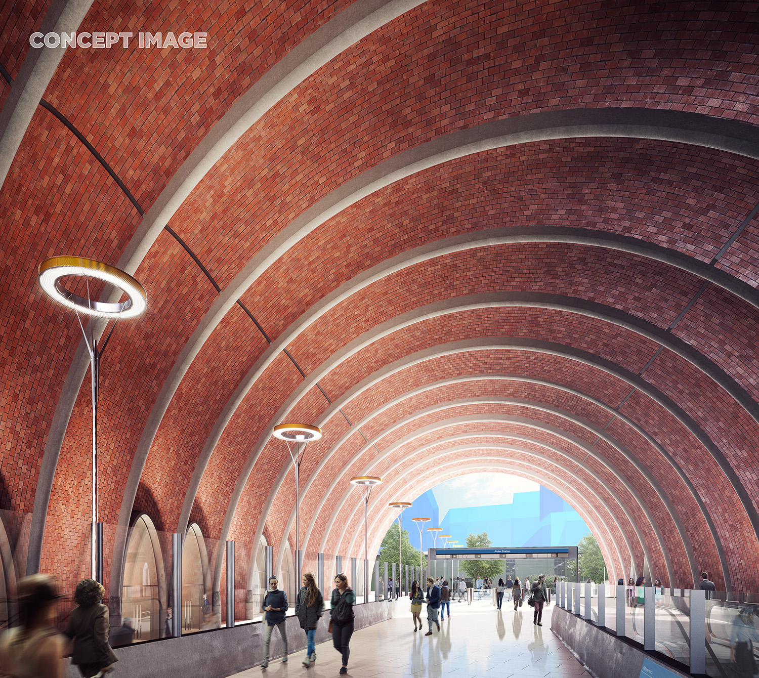 Concept image showing the inside of the station entrance