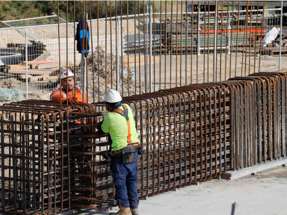 Works to finish building the bridge abutments for the southern section of the Waterways bridge