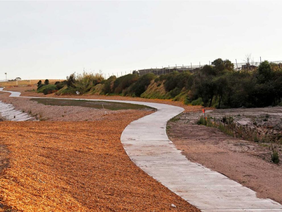 Building the new shared walking and cycling path between the Dingley Bypass and Old Dandenong Road.