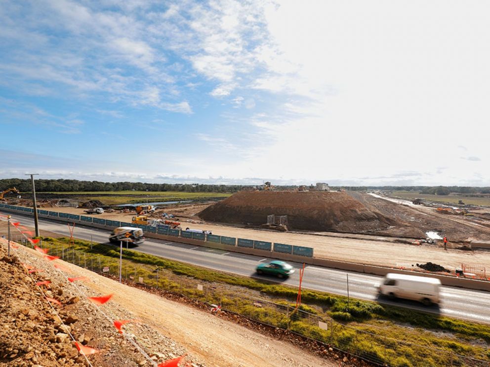 Progress on building the bridge over Governor Road - July 2020