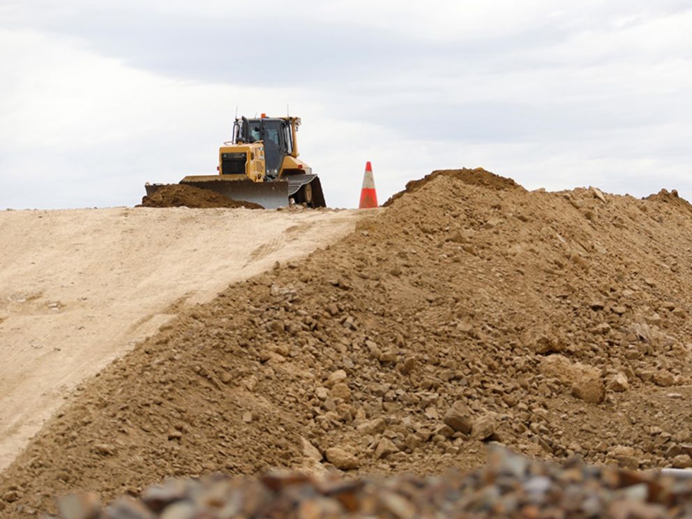 Progress on building the Freeway foundations and bridge near Old Dandenong Road - March 2020