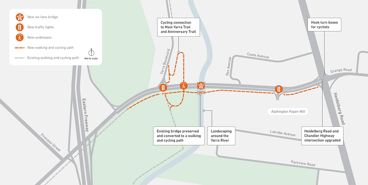 Project overview map of the Chandler Highway Upgrade