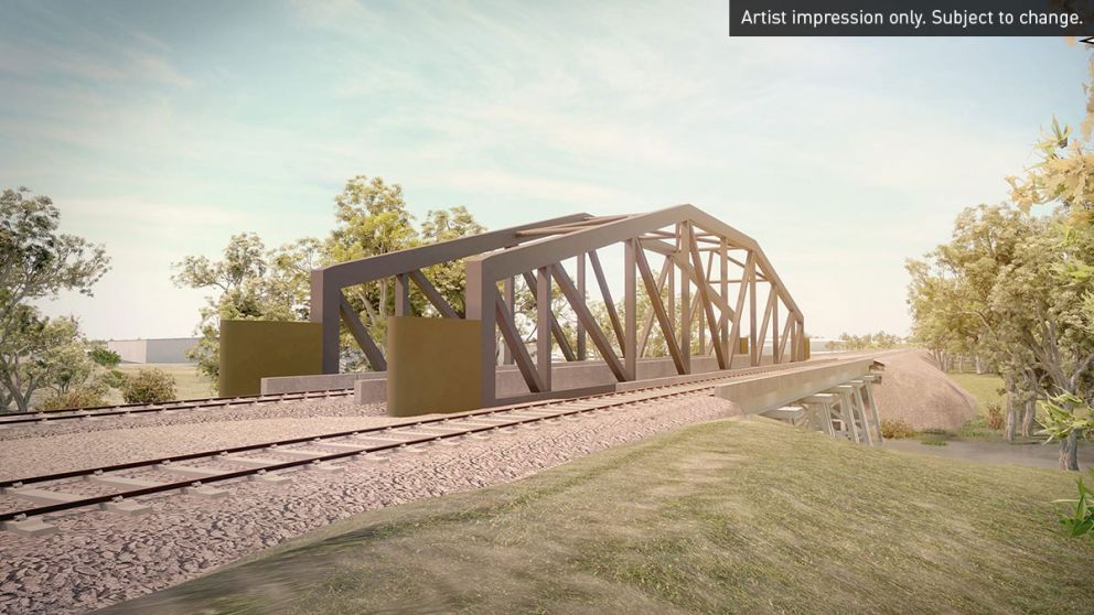 Artist impression of Eumemmerring Creek bridge.