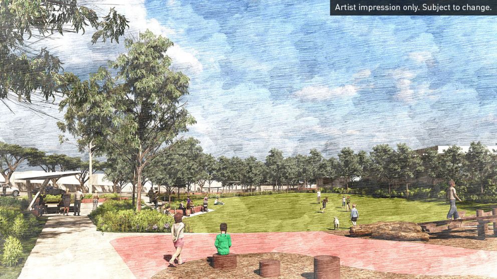 Lorne Parade Reserve - Looking south-west towards the new premium station. Artist impression only, subject to change.