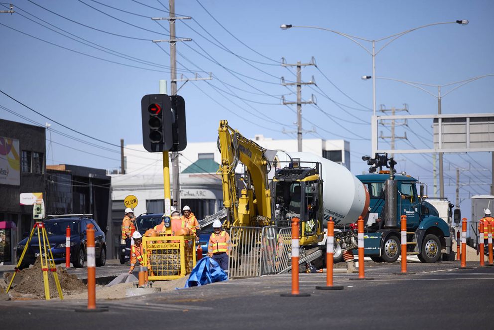 South Road and Nepean Highway construction image November 2021