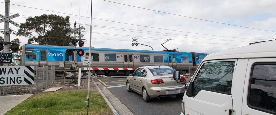 The level crossing at Webster Street in Dandenong
