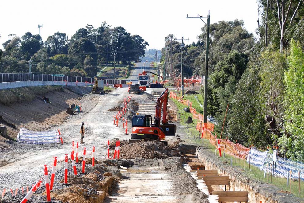 Retaining wall works