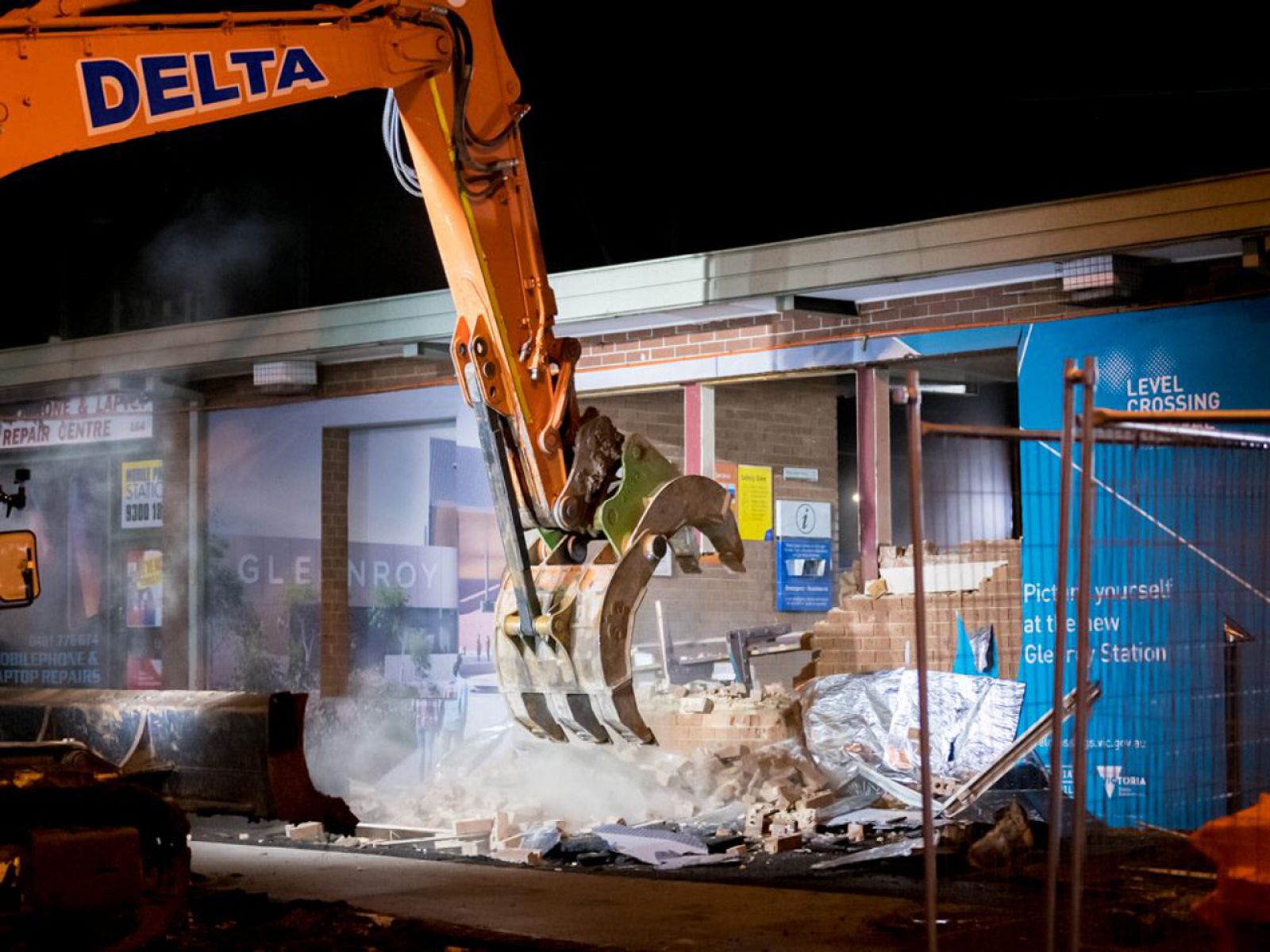 Claw demolishing the station