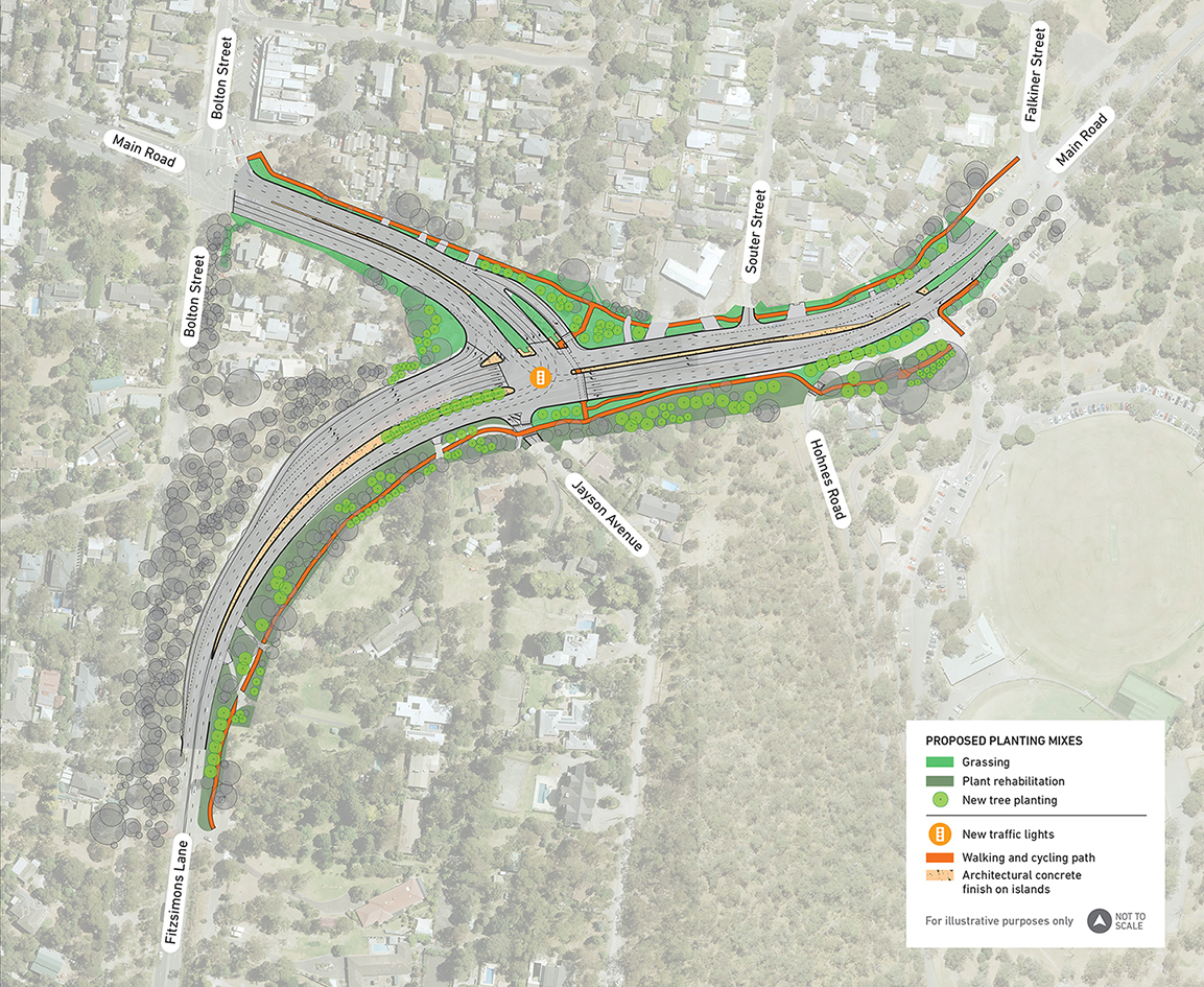 Main Road landscaping locations map