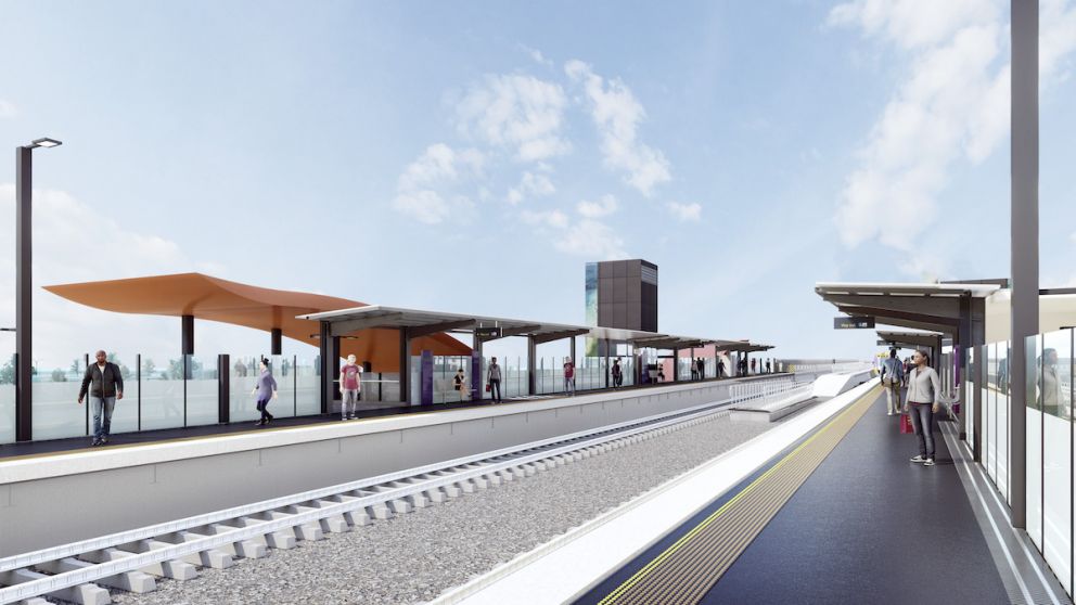 Deer Park Station elevated platforms Artist impression only, subject to change.