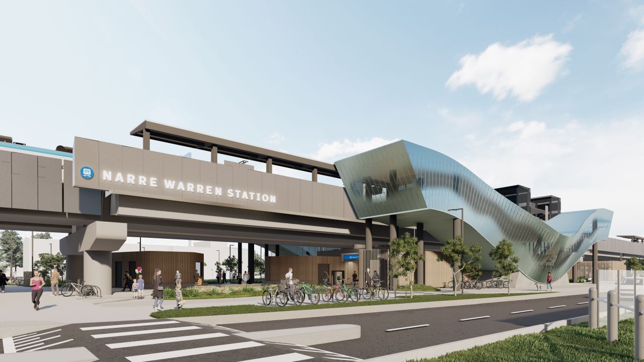 Northeast view of Narre Warren Station. Artist impression, subject to change