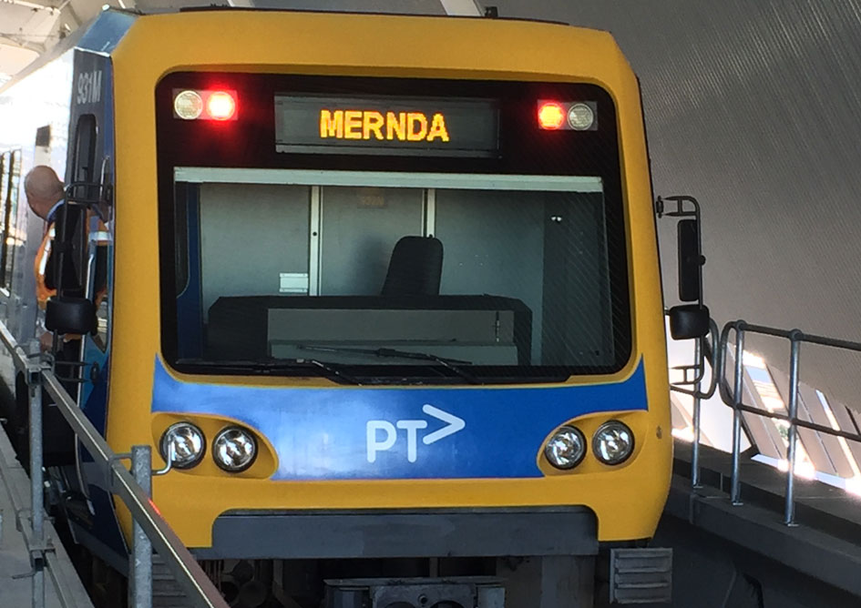 Test train at Mernda Station