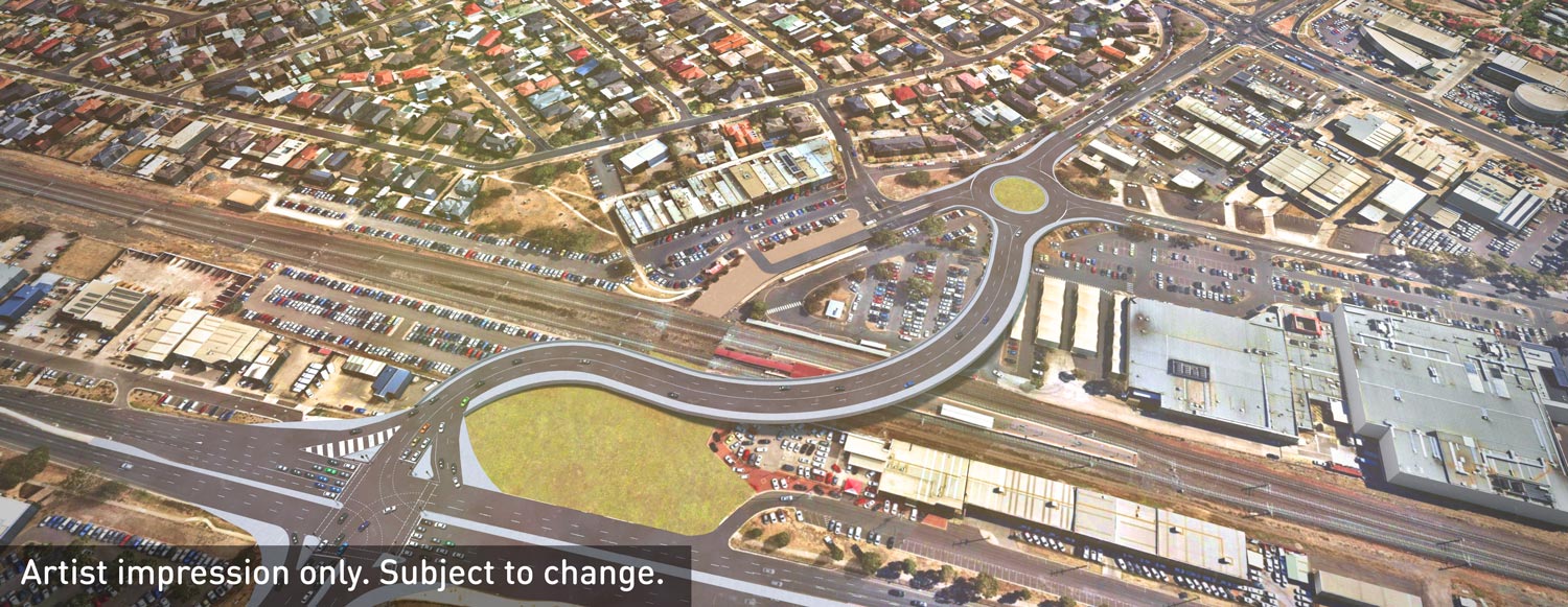 Design B: a new road bridge at the current crossing is the other feasible design.